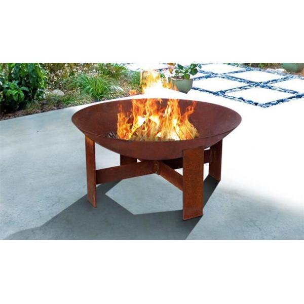 Wood Burning Rust Metal Brazier Corten Steel Fire Pit Round Portable 80cm