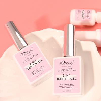 15ml Custom OEM Soft UV LED Gel X Nail Tips Full Cover Glue Soak Off Press on Nail Gel Tips with 1-