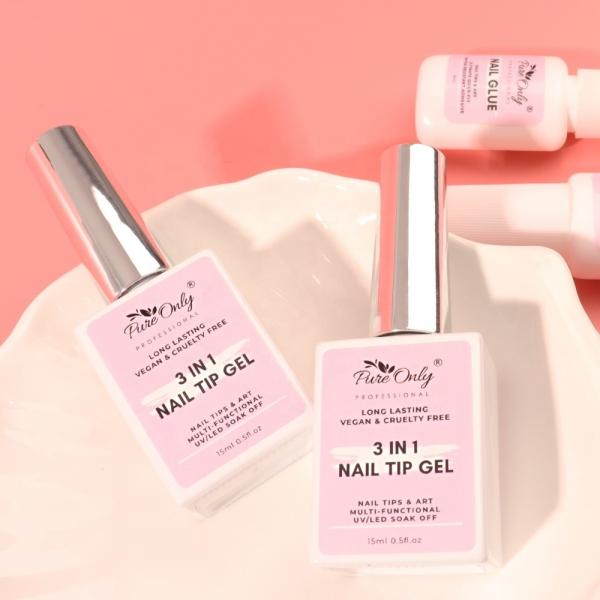 15ml Custom OEM Soft UV LED Gel X Nail Tips Full Cover Glue Soak Off Press on Nail Gel Tips with 1-