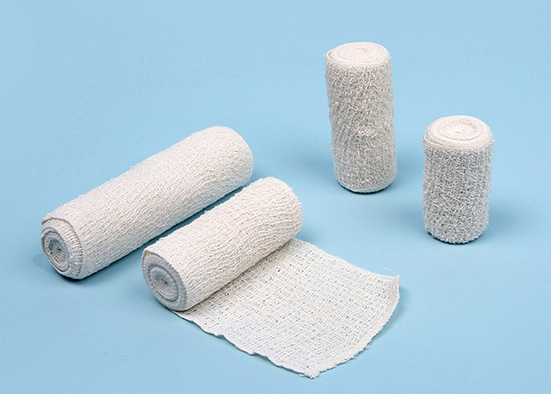 Natural White Orthopedic Consumables Spandex Cotton Crepe Bandage For Hand