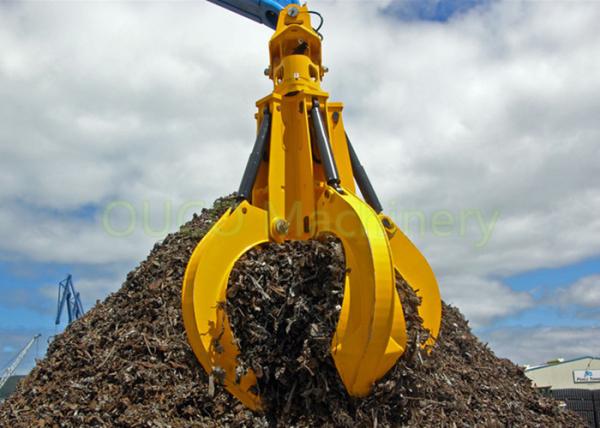 Electric Hydraulic Orange Peel Grab , Scrap Handling Rope Peel Grab Bucket