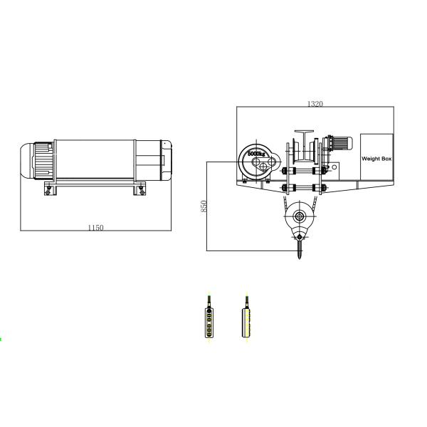 Low Headroom Electric Wire Rope Hoist For Insufficient Space Construction