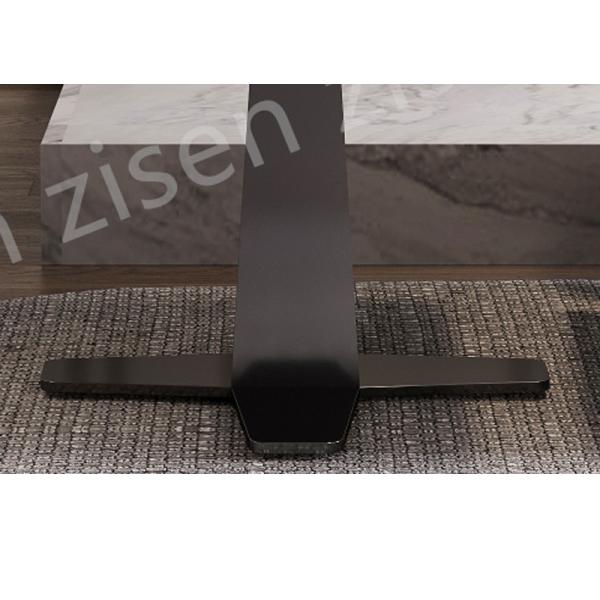 Majestic Insert Marble Top Side Table , Grandeur White Marble End Table