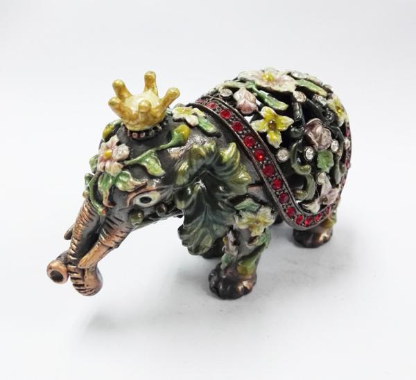 HOT Selling Elephant Custom Metal Jewelry Box Cute Elephant shaped metal jewelry boxes