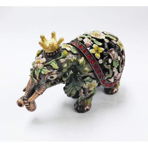 HOT Selling Elephant Custom Metal Jewelry Box Cute Elephant shaped metal jewelry boxes