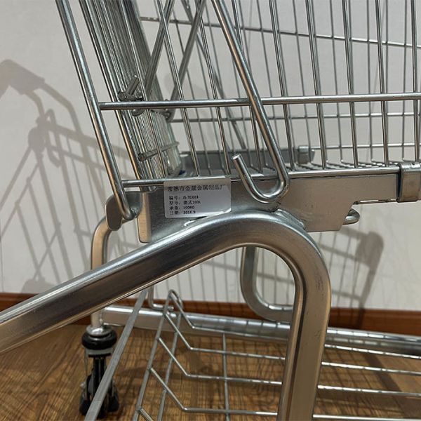 100L German type Grocery store Rolling Trolley ISO9001 Metal Shopping Trolley

