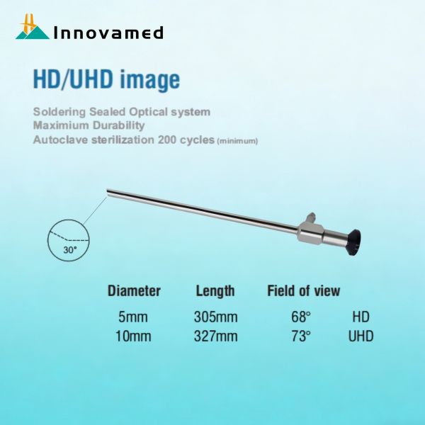 30 degree（30°）5mm/10mm Diameter 305mm/327mm Length HD/UHD image Laparoscope