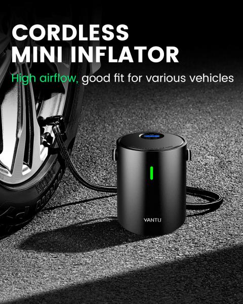 Portable Mini Cordless Air Pump Car Air Compressor YANTU A05 Wireless 12V Tire Inflator