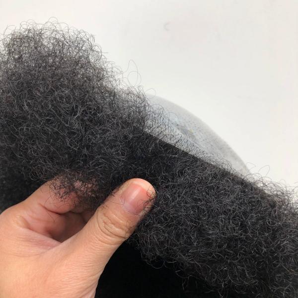 4mm 8x10 Afro Kinky Toupee Indian Human Hair pieces Man Hair Wig Poly Skin Toupee Human Hair Replacement