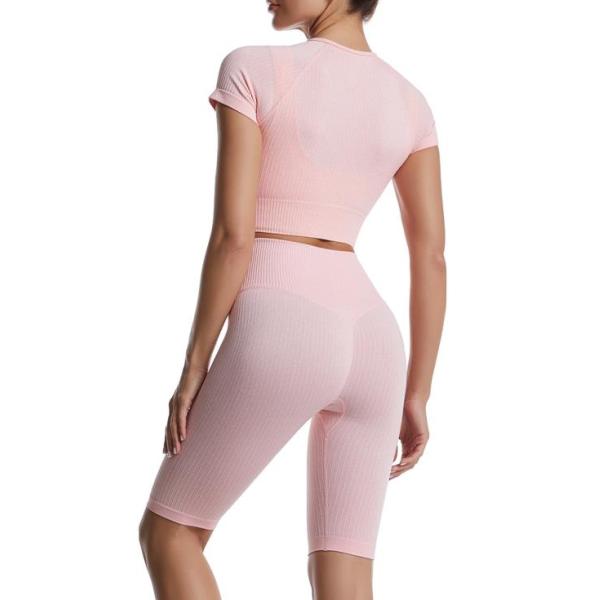 Изготовленная на заказ разминка одежды устанавливает на женщины танк урожая 2 частей безшовный ребристый высокая талия замыкает накоротко
