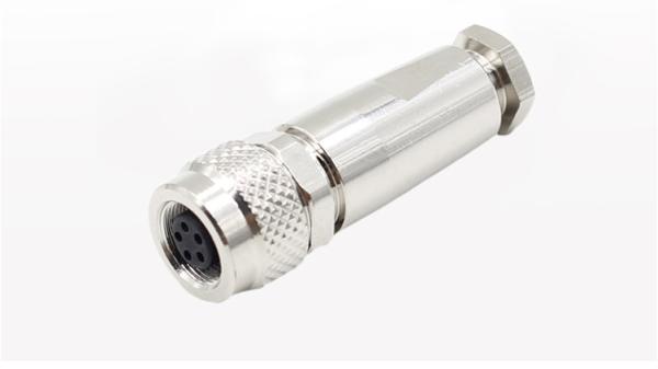 M9 Conector de metal macho Conector à prova d'água feminino Conector de metal blindado Recto ângulo
