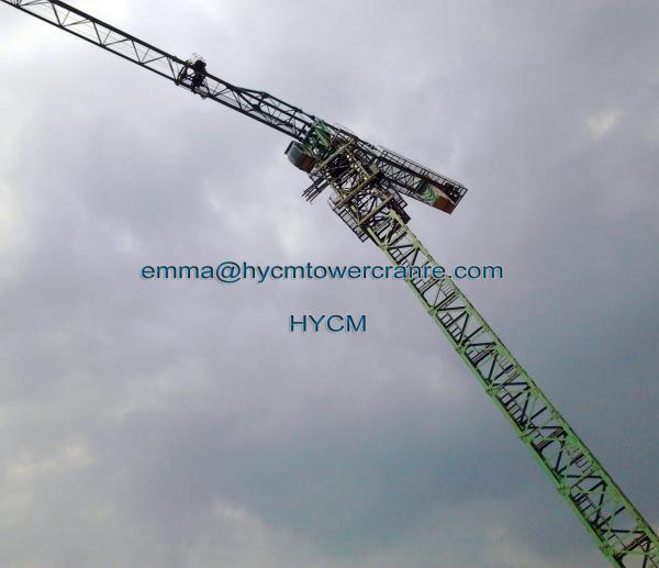 Faucet 10t Tower Crane Flat Top Type 60m Arm Working Jib With Russia Certificate