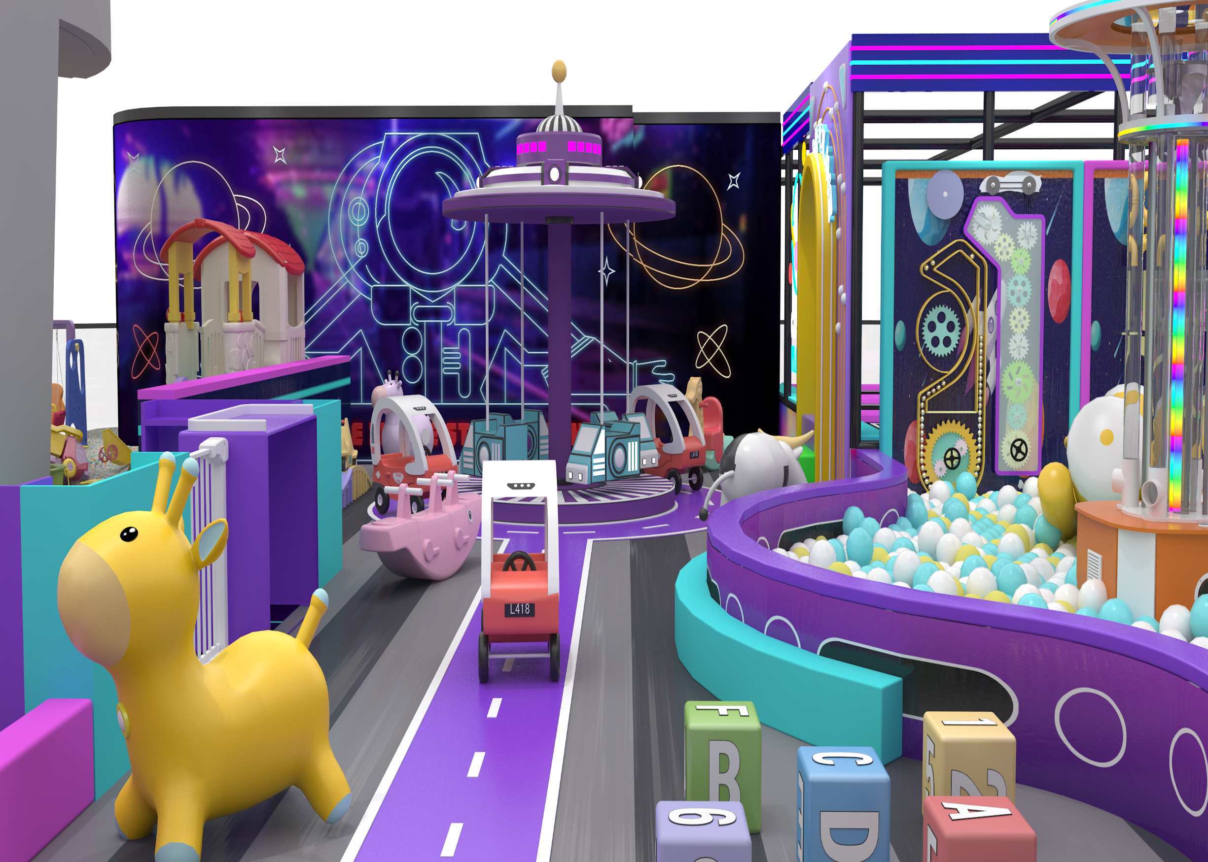 Custom Macaron Soft Play Structure Family Entertainment Center Indoor Home Villa Playground