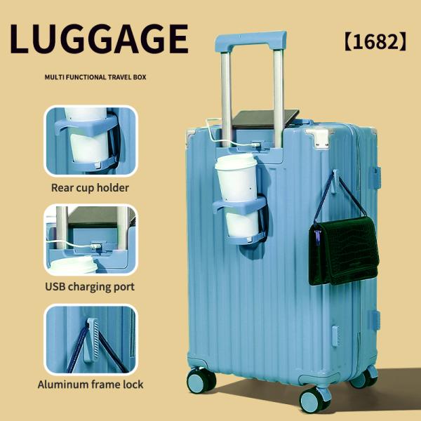 Best sell luggage grey blue Multifunctional Suitcase Lightweight Sturdy and Fashionable Perfect for Business Trips and Long-Distance Travel