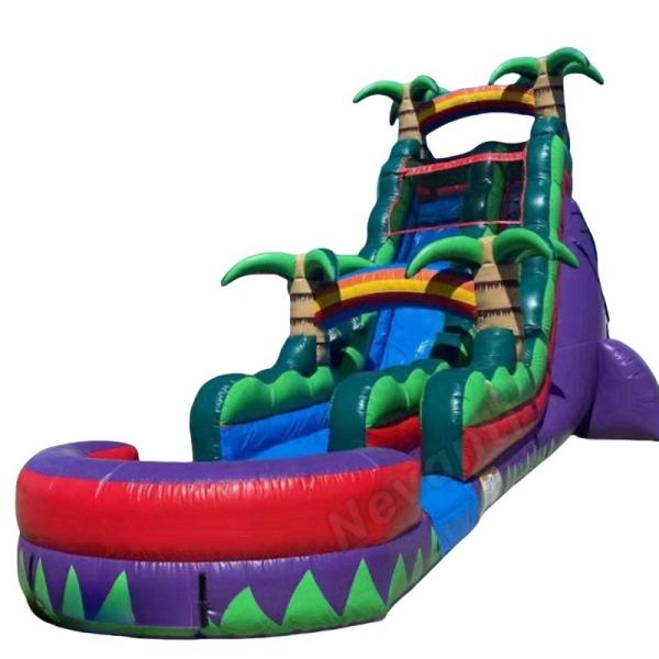 Free Printing Children's Double Lane Inflatable Slides with Detachable Swimming Pool