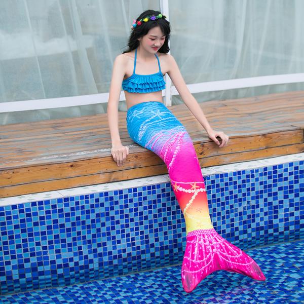 S M L Adult Mermaid Tail Swimsuit With Monofin , Mermaid Bikini Bathing Suit