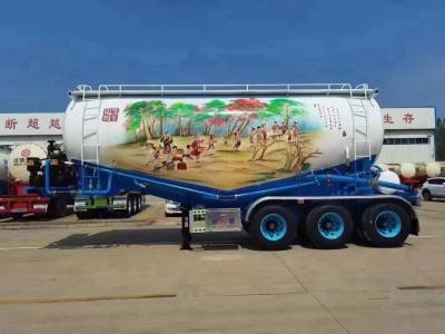 Self dumping V Type Transport Powder Bulker Tank Truck Semi Trailer with 1840mm Tread
