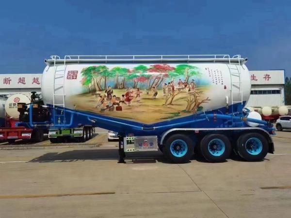 12 Tires Powder Powder Tank Semi-Trailer with ABS Anti-lock Braking System and Powder