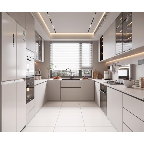 Modern Modular Kitchen Cabinet Set  Melamine Board Eco-Friendly Multifunctional