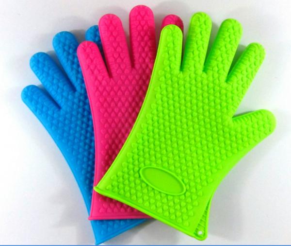Food Grade Silicone Kitchen Glove Heat Resistant  BBQ Oven Mitts For Outdoor