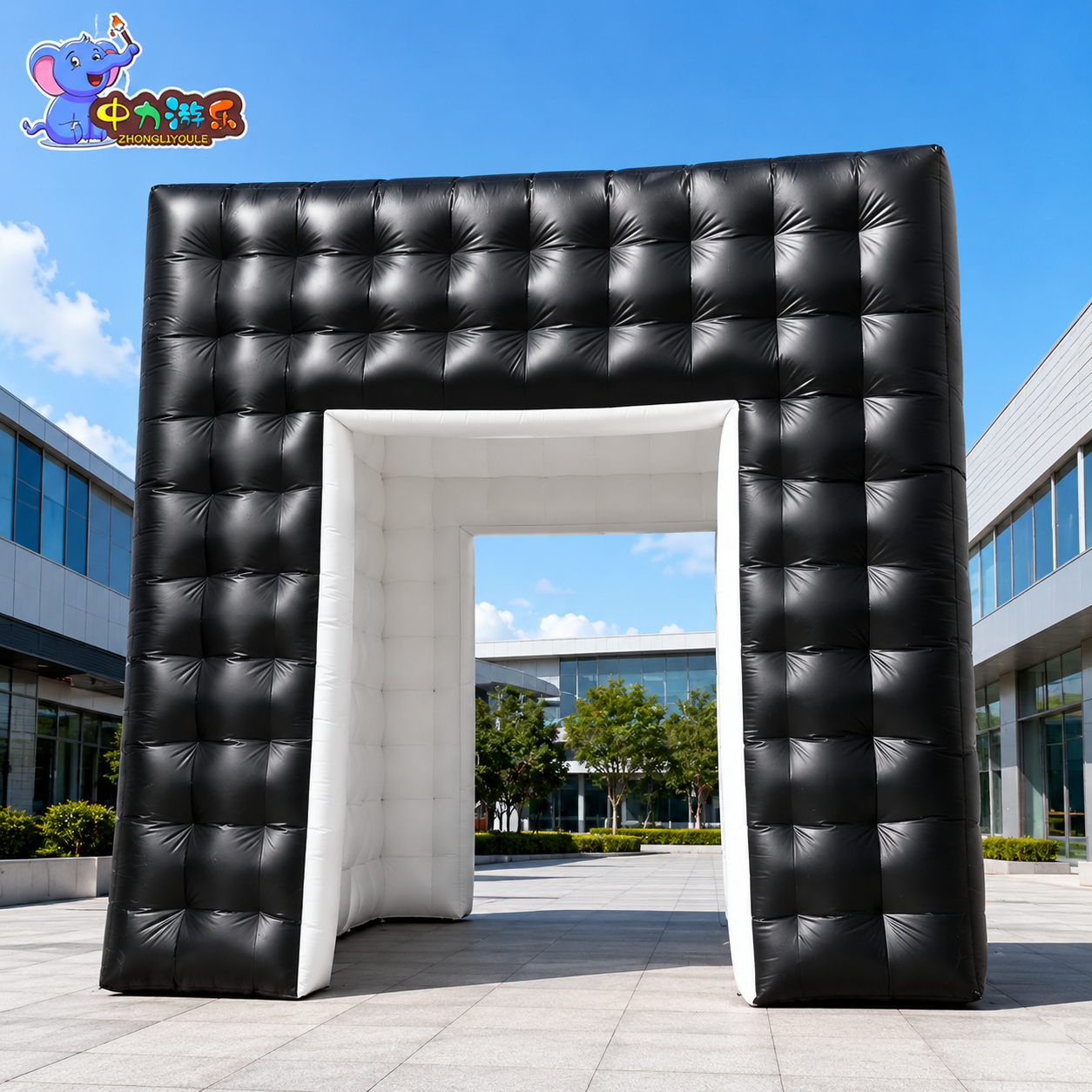 Commercial Black Airdome Inflatable Disco Tent Blow Up Cube Rainproof