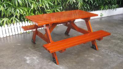 2 lugares Bancos de mesa de madeira para o exterior 1500mm de comprimento para jardim universitário