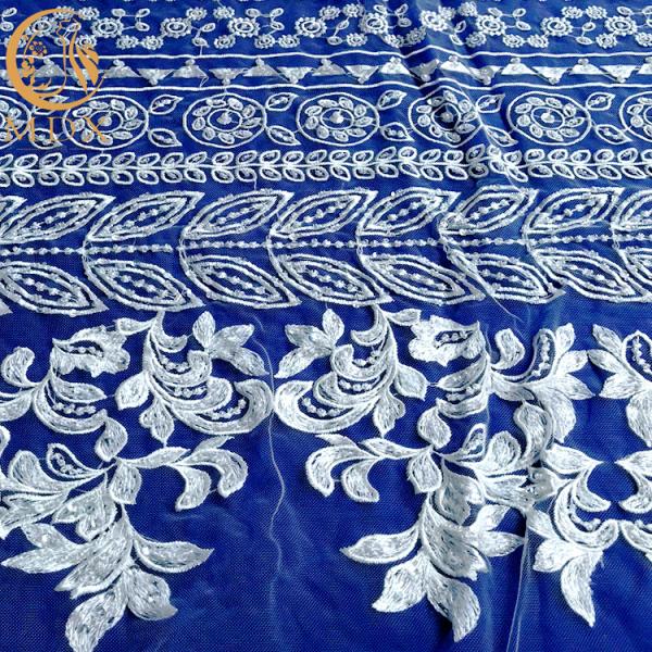 Ткани шнурка Тюль верхнего сегмента вышивка исключительной белой Bridal Handmade