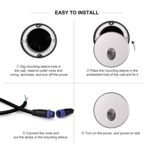 12VDC/24VDC Outdoor Wall Light Casting Aluminum Housing Round Shape IP65 Waterproof