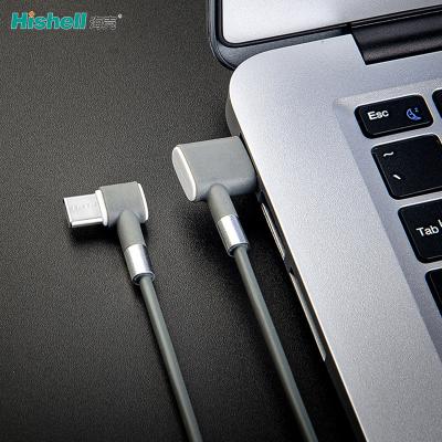 O telefone celular em forma de L USB do cotovelo cabografa a anti impressão digital prática