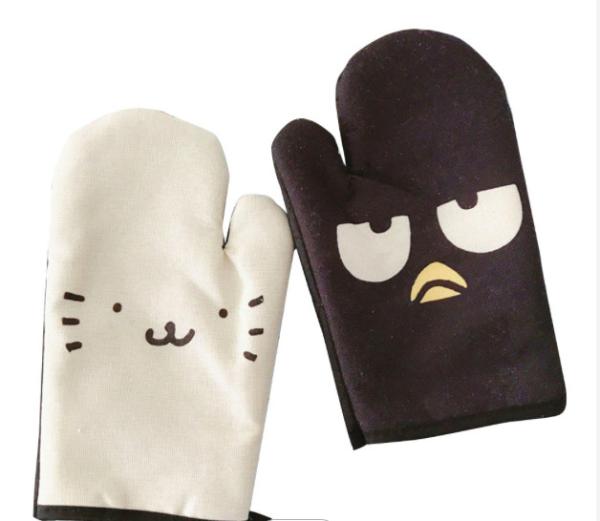 High Temperature Heat Resistant Canvas Cartoon Oven Gloves For Baking