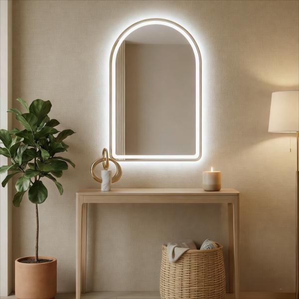 Modern Smart Mirror Touch Inductive Bathroom Vanity Wall-Mounted Cosmetic Feature for Hotel Wash Desk Apartment Salon