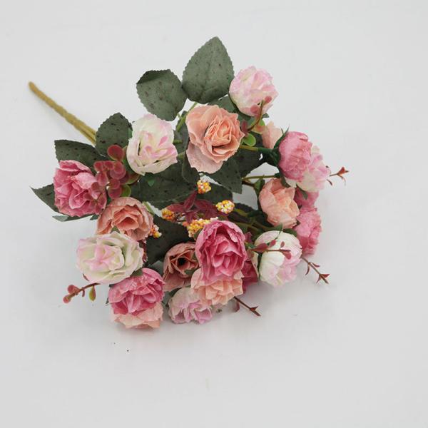 21 Diamond Roses, 7-Fork Autumn Rose Bundle Decoration, Wedding Home Decor, Fake Flowers