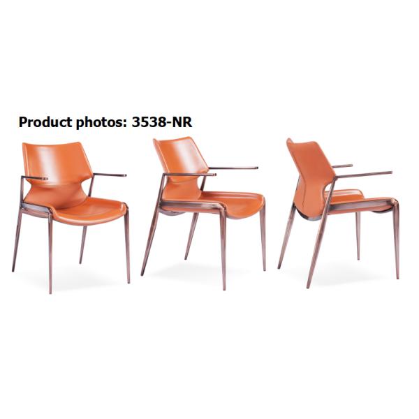 Modern PU Leather Upholstered Metal Frame Dining Chair