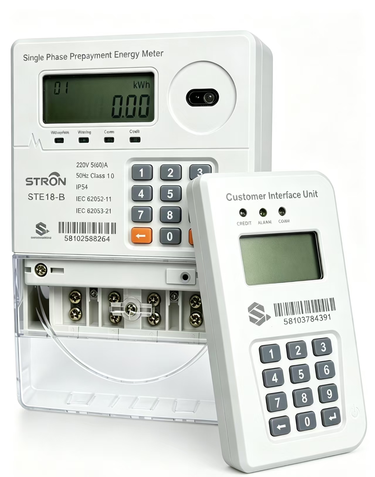 Smart Prepaid Electricity Meter enabling energy management with automatic relay cutoff and support for 20 digit token recharge software