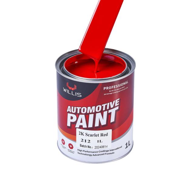 Gloss Black 2K Scarlet Red Solid Paint Anti Yellowing For Car Scratches 2 Years Shelf Life