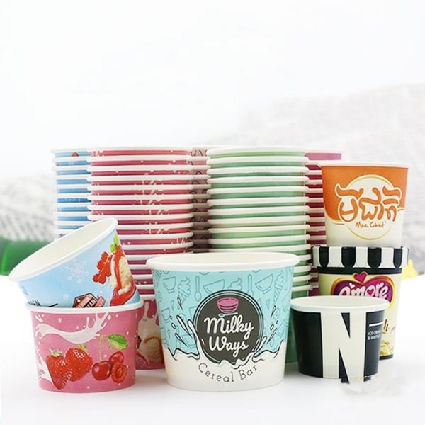270ml Customized Request Disposable and Biodegradable Ice Cream Bowl in Paper Material