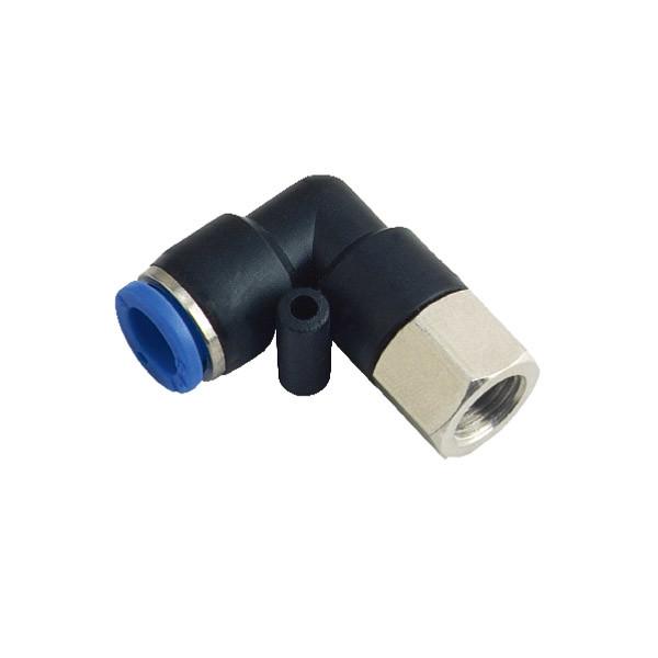 PLF Female Elbow One Touch Push - In Pneumatic Air Tube Fitting Gray Colour
