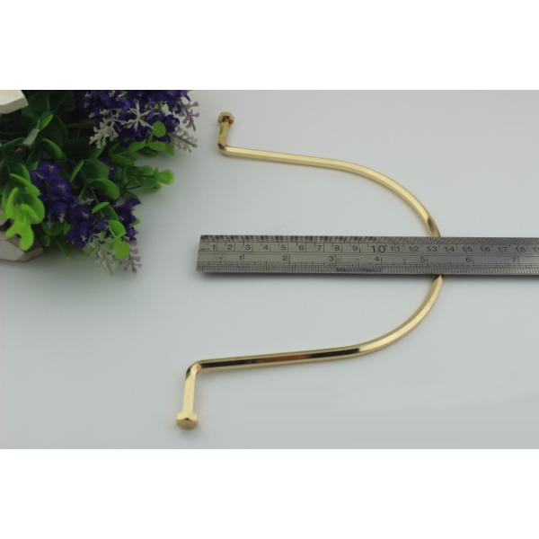 Handbags manufacturers zinc alloy light gold 220 mm length metal handle for handbag accessories