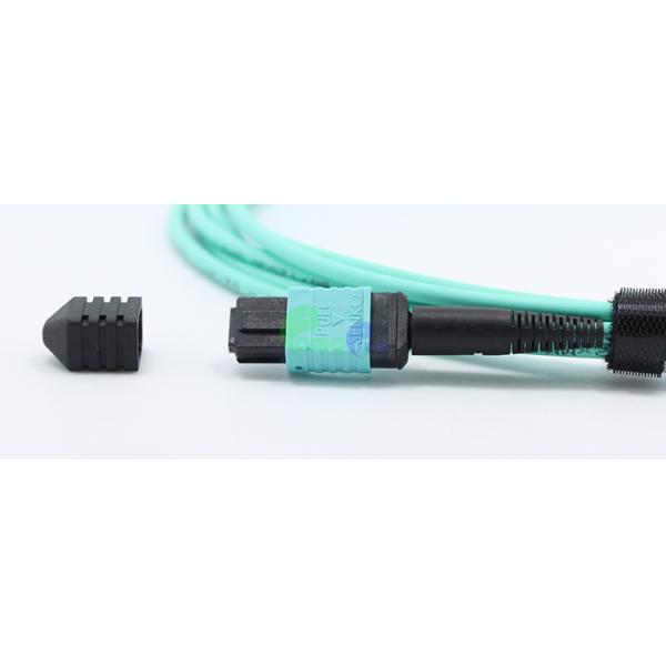 MPO Trunk Cable OM3 3.0mm 5M 50 / 125μm 24F Senko MPO Female To MPO Female LSZH Cable Aqua