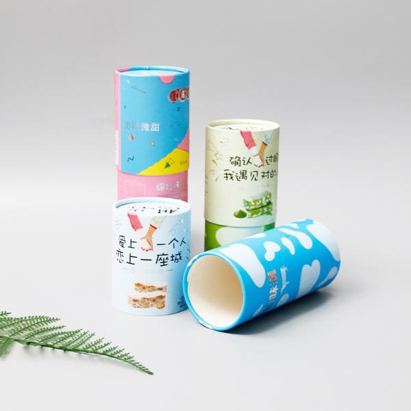 Luxury Design Round Paper Tube , Pencil Watercolor Crayons Paper Canister Packaging