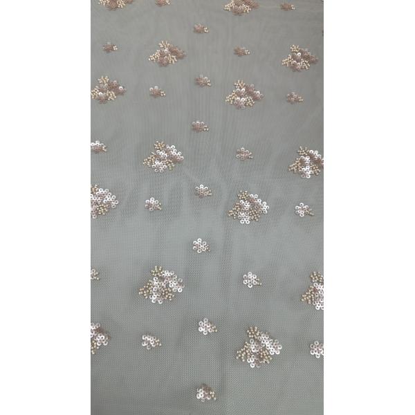 Luxury Sequin Beaded Embroidered Fabric Lace Fabric For Couture Occasion