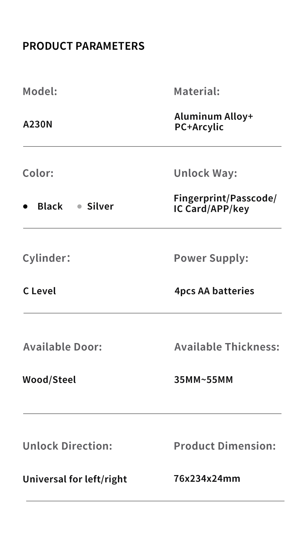 eKey Controller Type RFID Door Lock Featuring 2pcs Mechanical Key Durable Access Control Device for Various Environments