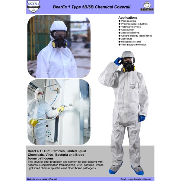 EN 14126 Yellow Disposable Medical Coveralls Type 5B/6B