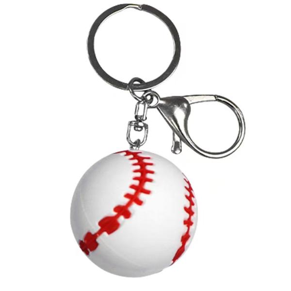 Creative Realistic PVC Keychain Three-dimensional Basketball Pendant Cute Tennis Ball Cartoon Billiard Cue Schoolbag