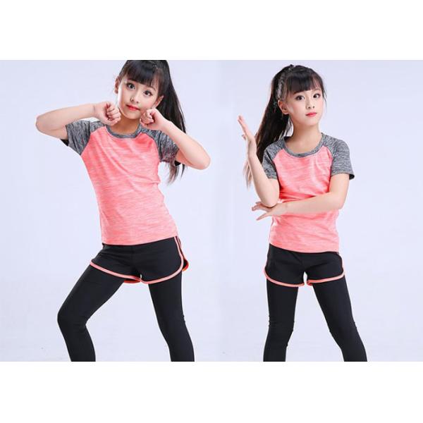 Comfortable BSCI certified Pink Girls Short Sleeve T Shirts Kids workout