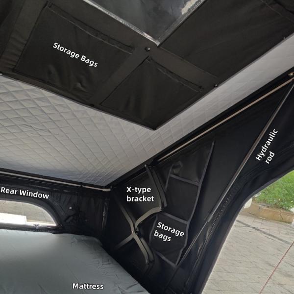 Car Truck Camping Aluminum Hard Shell Roof Top Tent With Water Tank And Solar Panel