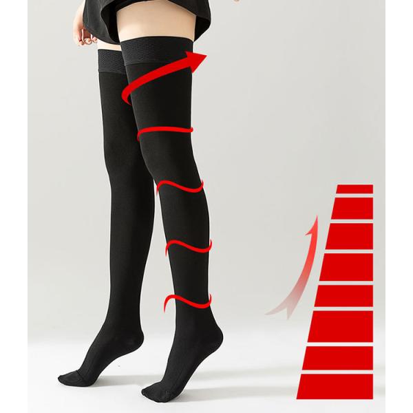 Professional Medical Compression Stockings Black Skin Color For Men Women