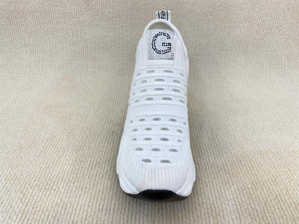 Mesh Upper Womens White Platform Loafers PU Outsole Flatform Loafers