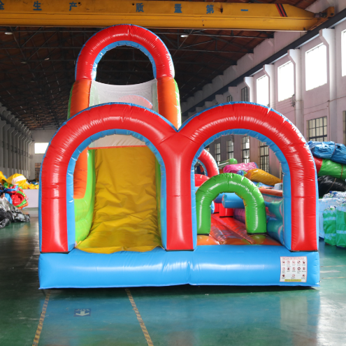 Colorful Inflatable Bounce House and Slide Combo for Kids Parties Parks and Rentals