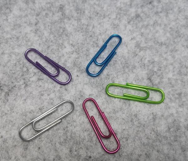 25mm Of 100pcs/Box  Metallic Color Paper Clips For  Office Supplies